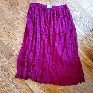 Old Navy Bohemian Style Deep Pink Maxi Skirt